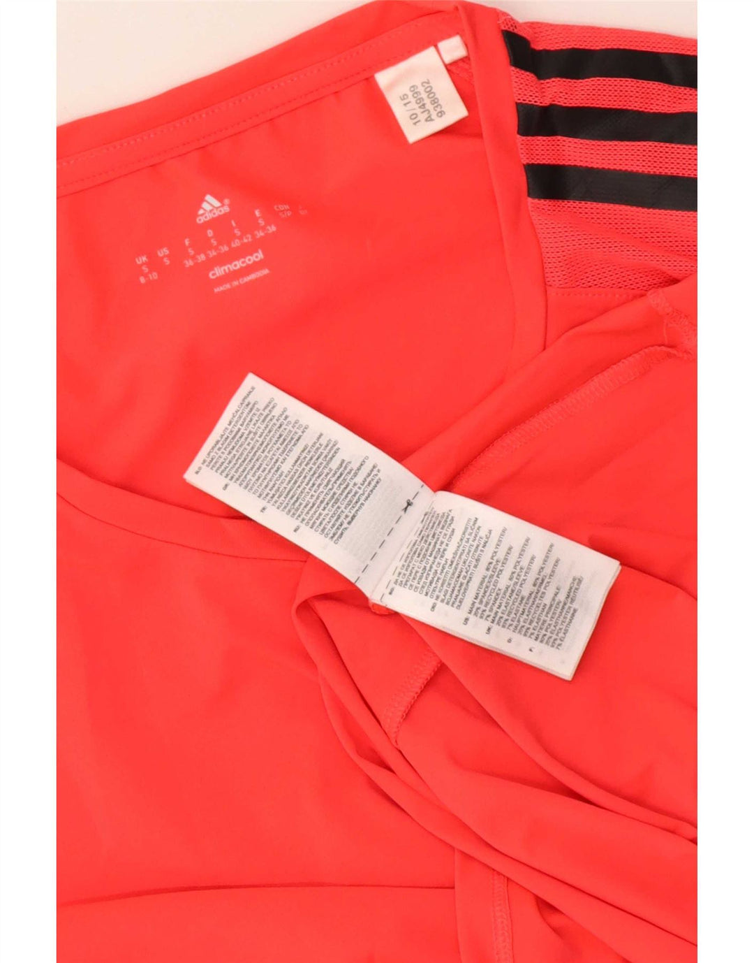 Adidas Γυναικείο T-Shirt Climacool Top UK 8/10 Small Red Polyester