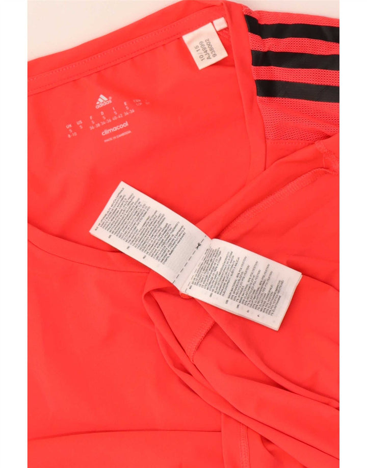 Adidas Γυναικείο T-Shirt Climacool Top UK 8/10 Small Red Polyester