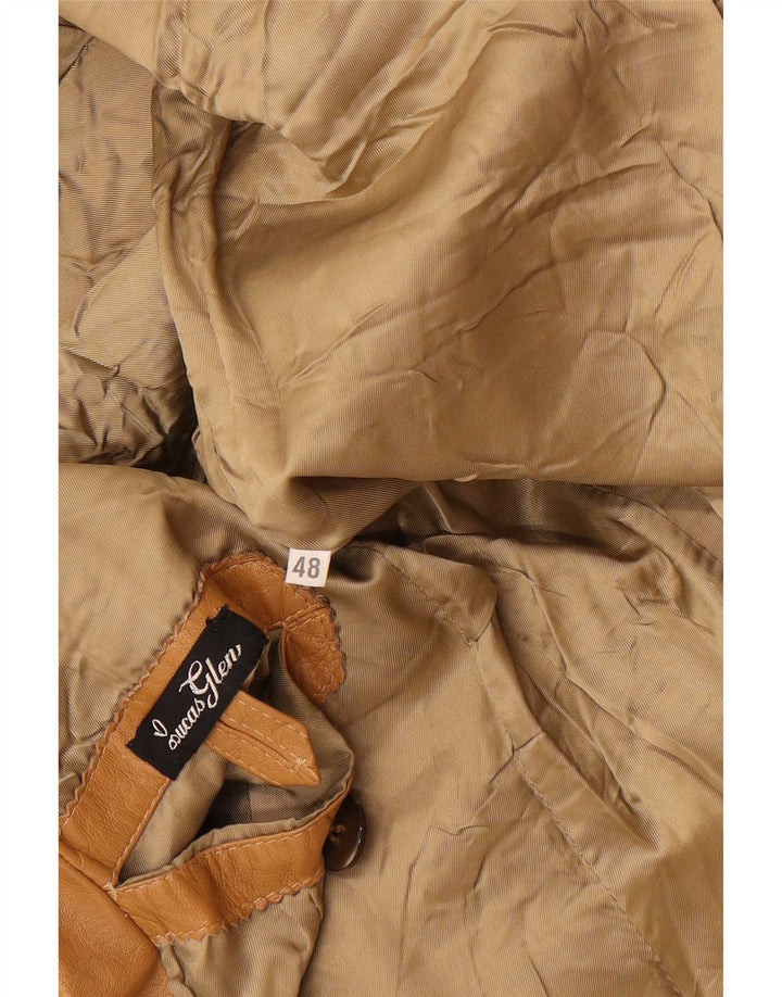 Vintage Ανδρικό Δερμάτινο Σακάκι 2 Κουμπιών IT 48 Medium Beige