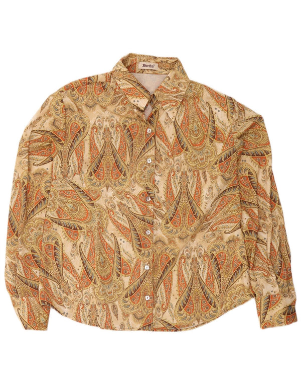 Vintage γυναικείο πουκάμισο IT 50 XL Beige Paisley Polyester