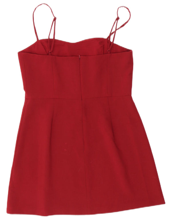 French Connection Womens Sundress UK 14 Medium Burgundy Polyester