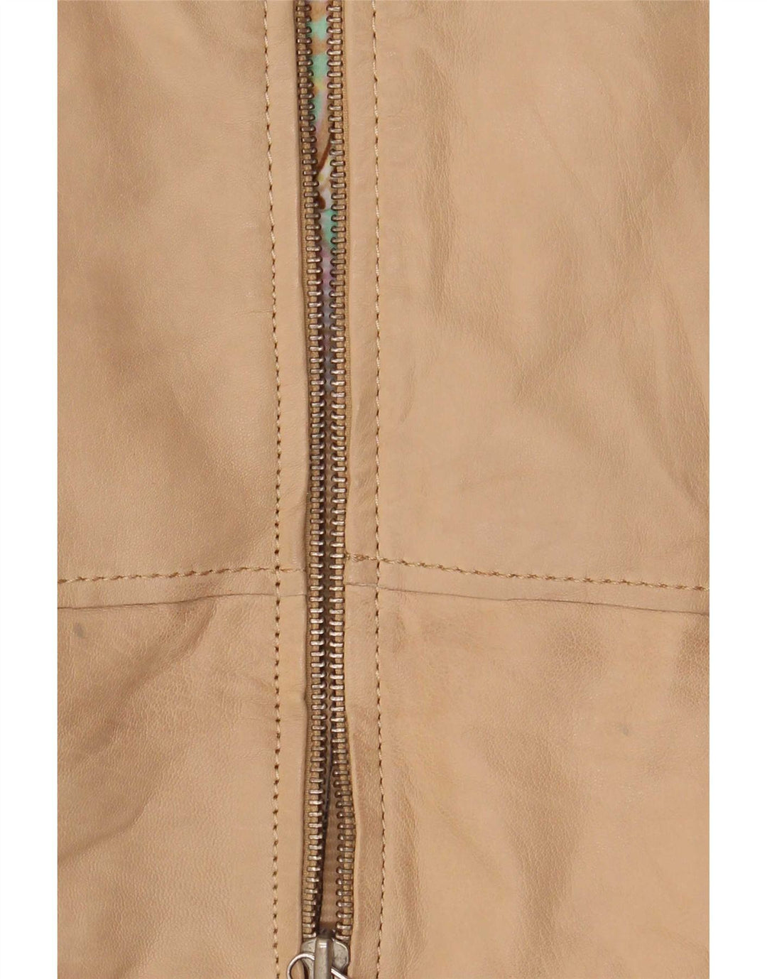 Cabrini Γυναικείο Δερμάτινο Μπουφάν Biker EU 36 Small Beige