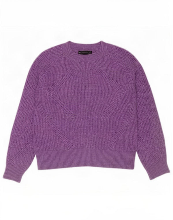 Marks & Spencer Γυναικείο Crop Boat Neck Jumper πουλόβερ UK 6 XS Purple