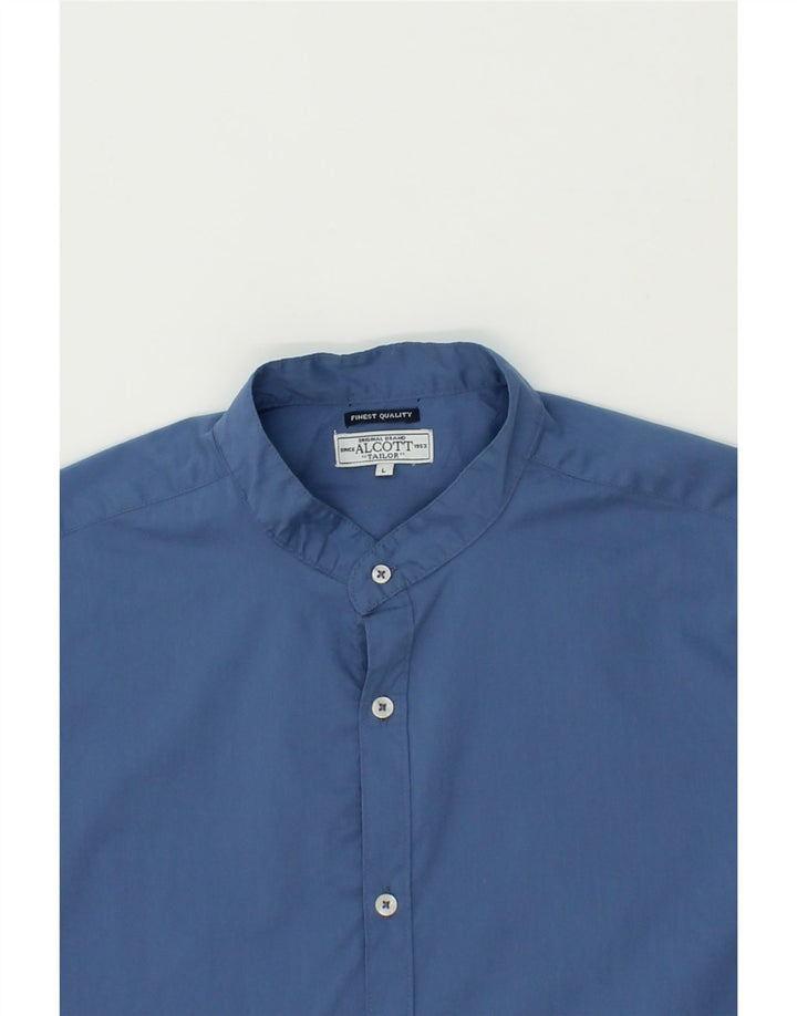 ALCOTT Mens Shirt Large Blue Cotton Vintage Alcott and Second-Hand Alcott from Messina Hembry 