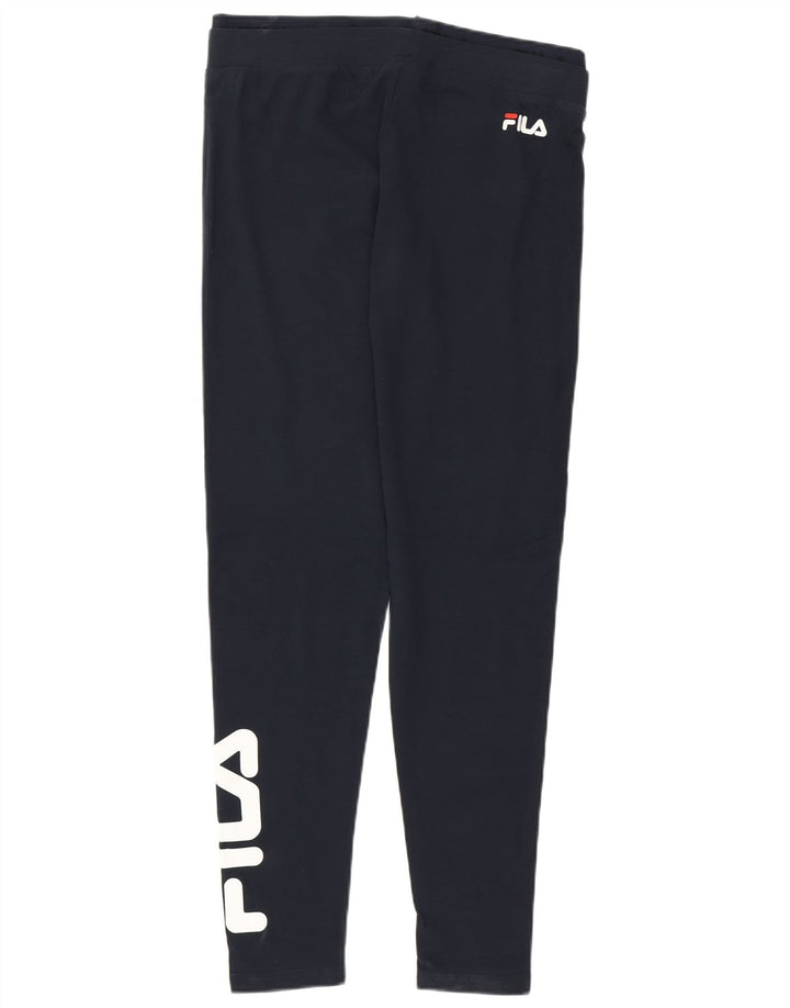 Γυναικεία γραφικά κολάν Fila UK 14 Large Navy Blue από βαμβάκι