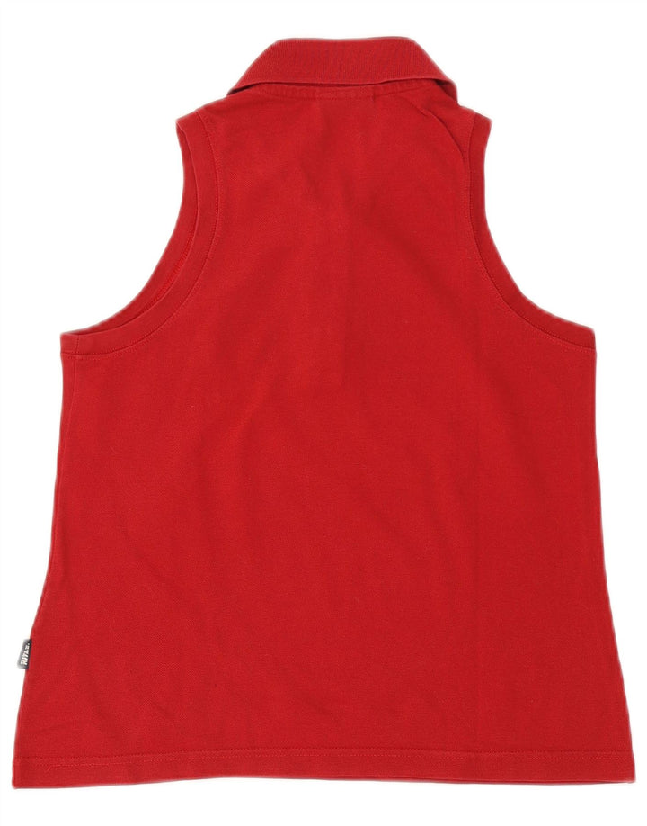 Rifle Γυναικείο αμάνικο μπλουζάκι πόλο UK 12 Medium Red