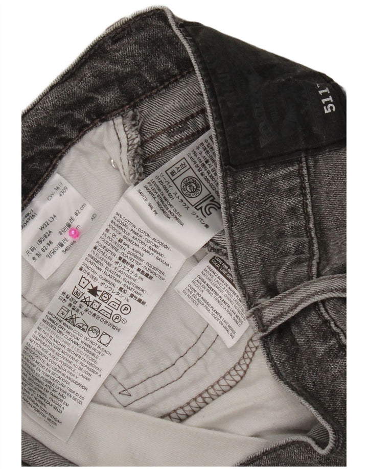 Levi's Mens 511 Slim Jeans W32 L34 Γκρι βαμβακερό