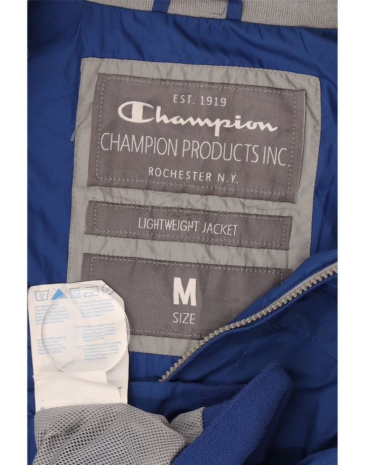 Champion Mens Bomber Jacket UK 38 Medium Blue Polyester