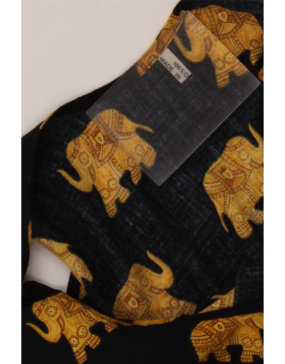 VINTAGE Γυναικείο αμάνικο Sundress UK 12 Medium Μαύρο Animal Print Βαμβακερό