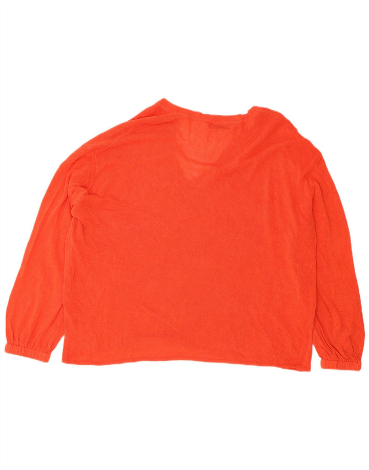 Zara Γυναικείο πουλόβερ με V λαιμόκοψη UK 14 Medium Orange