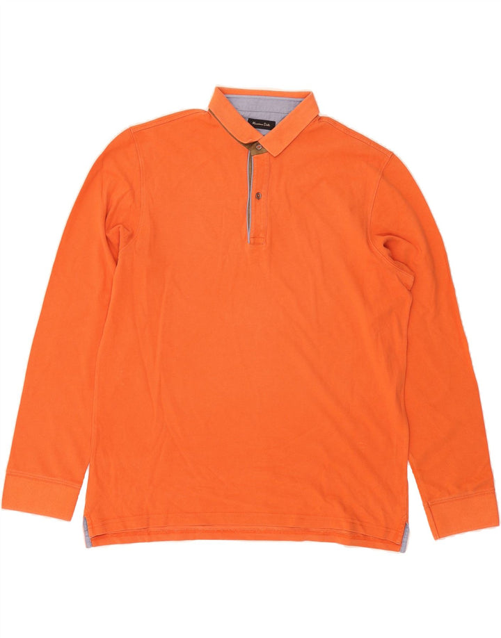 MASSIMO DUTTI Mens Long Sleeve Polo Shirt XL Orange Vintage Massimo Dutti and Second-Hand Massimo Dutti from Messina Hembry 