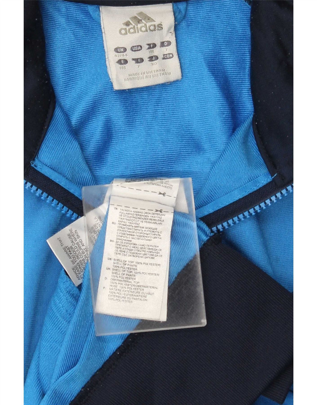 Ανδρική φόρμα Adidas Top Jacket UK 42/44 Large Blue Colorblock Polyester