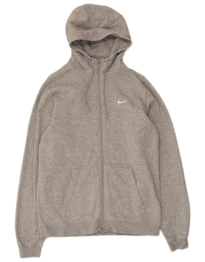 Ανδρικό πουλόβερ Nike με κουκούλα με φερμουάρ, μεσαίο βαμβακερό γκρι