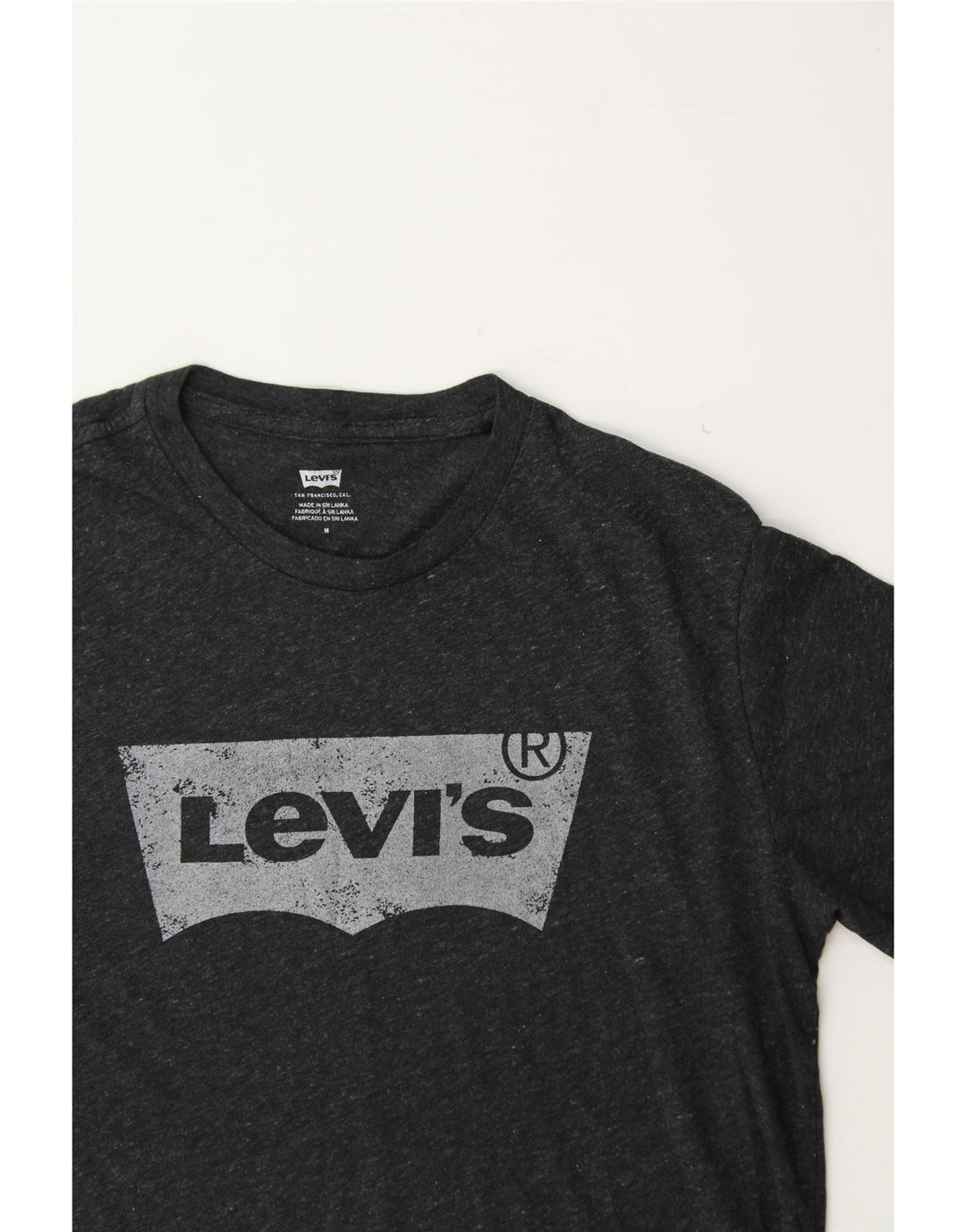 LEVI'S Mens Graphic T-Shirt Top Medium Grey Flecked Cotton Vintage Levi's and Second-Hand Levi's from Messina Hembry 