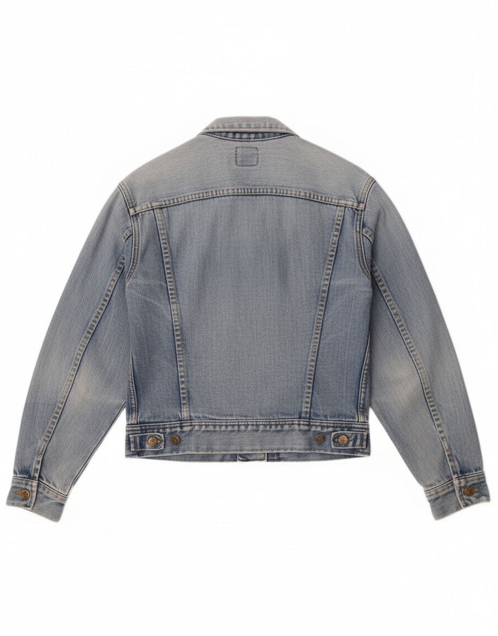 Lee Womens Crop Τζιν Μπουφάν UK 12 Medium Blue