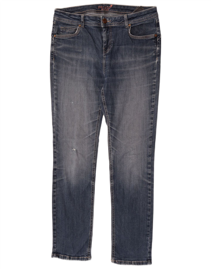 Marks & Spencer Γυναικεία Slim Jeans W32 L30 Blue Cotton