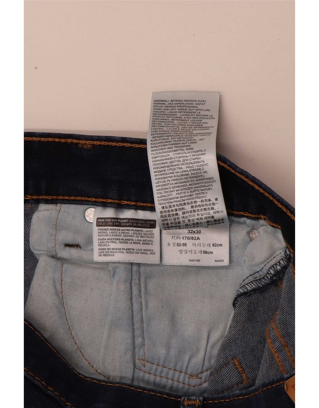 Levi's Mens 511 Slim Jeans W32 L30 Navy Blue Cotton