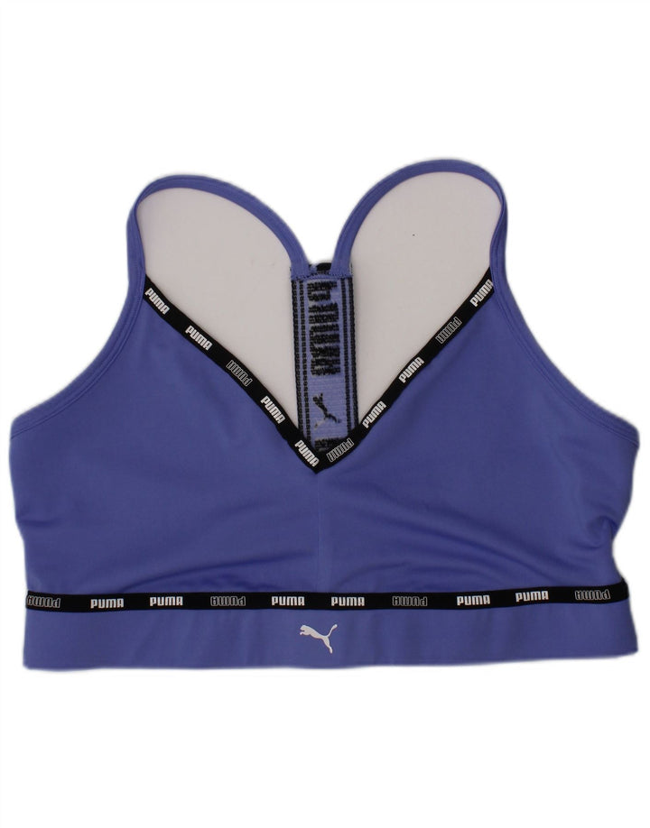 Γυναικείο γραφικό αθλητικό σουτιέν Puma Top Sports με μεσαίο μπλε πολυεστέρα