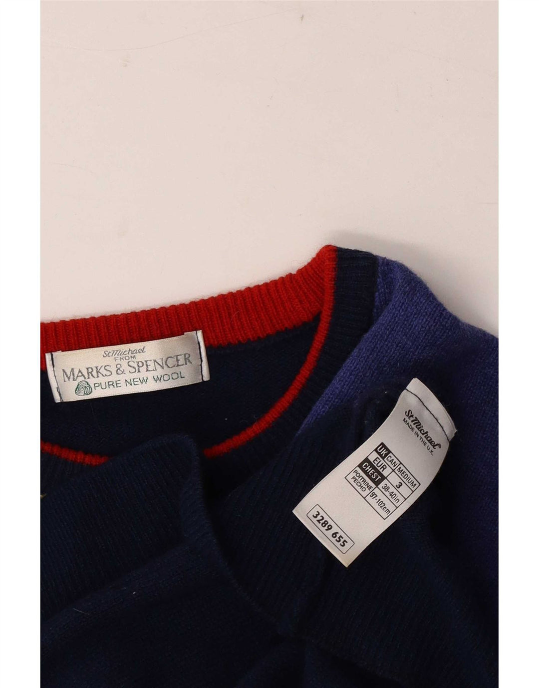 Ανδρικό πουλόβερ Marks & Spencer Crew Neck Jumper Medium Navy Blue