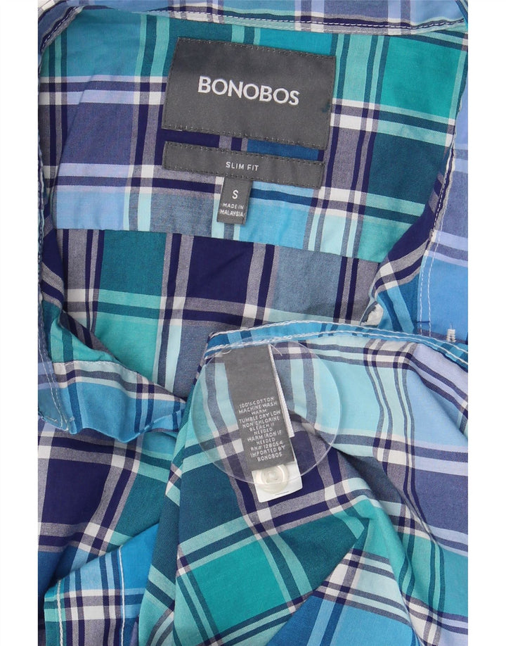 BONOBOS Ανδρικό πουκάμισο Slim Fit Small Blue Check Cotton