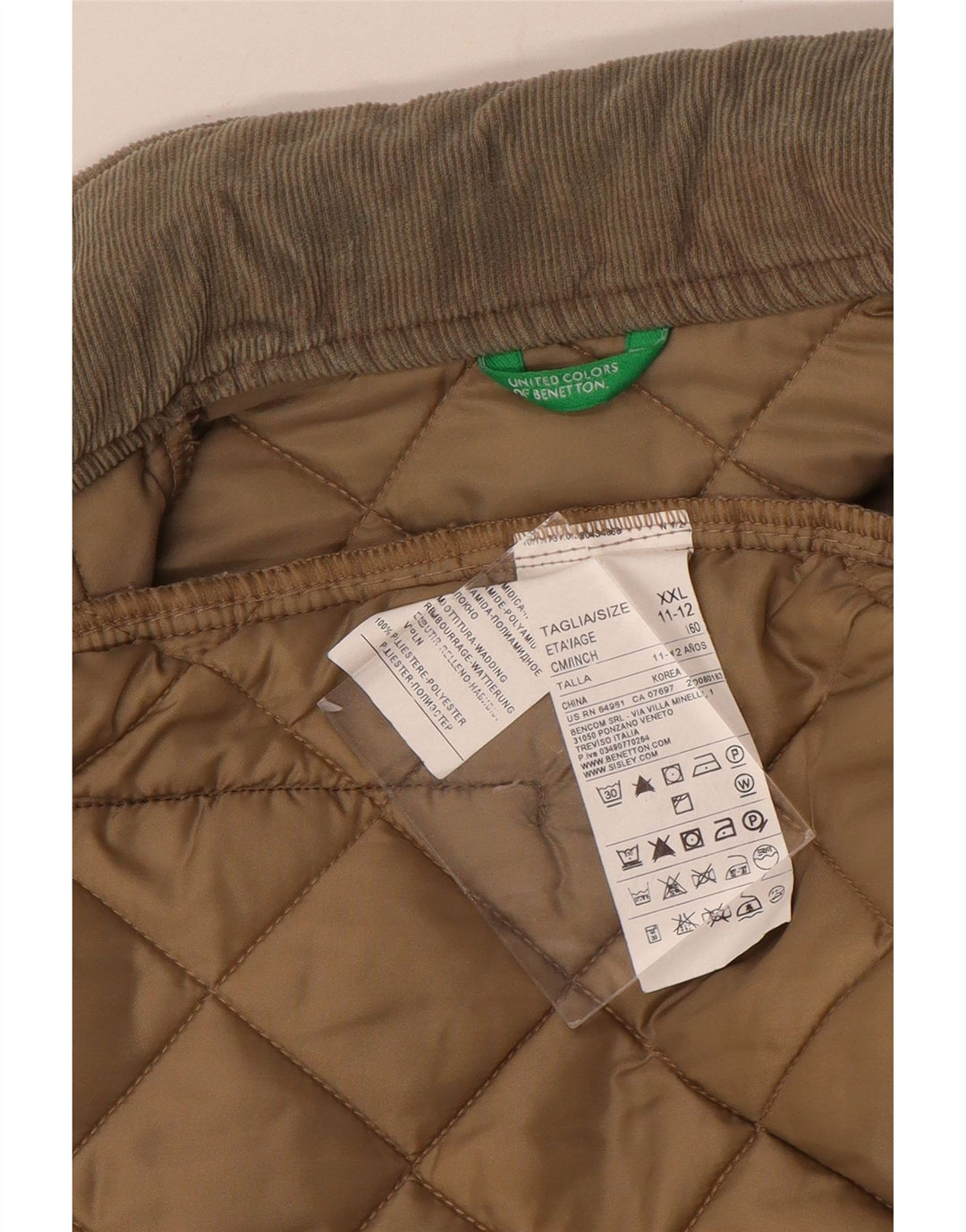Μπουφάν Benetton Boys Quilted Jacket 11-12 Years 2XL Beige Polyamide