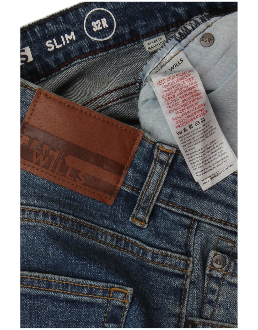 JACK WILLS Ανδρικό Slim Jeans W32 L32 Μπλε βαμβακερό