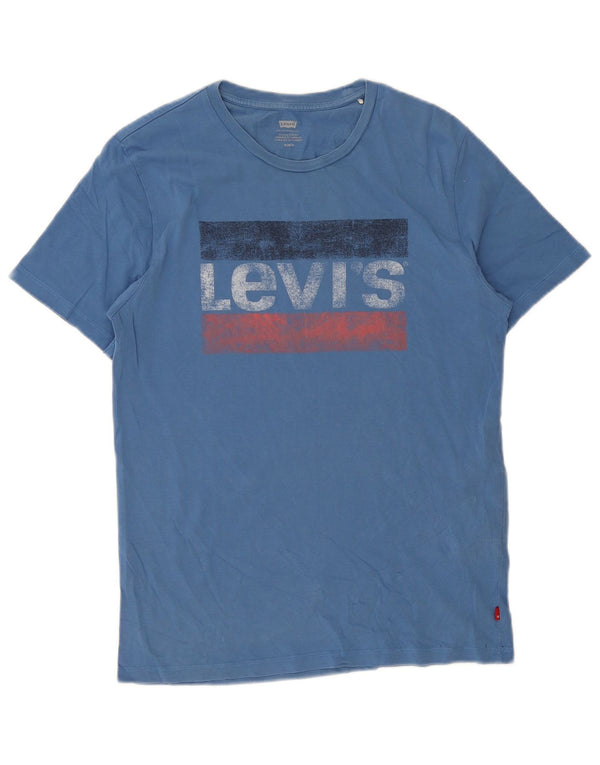 Ανδρικό γραφικό T-Shirt Levi's Top από μεσαίο μπλε βαμβακερό