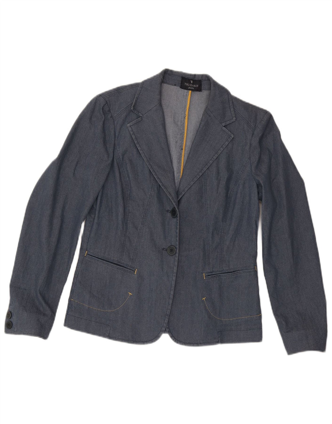 Trussardi γυναικείο τζιν τζιν μπουφάν UK 14 Large Navy Blue