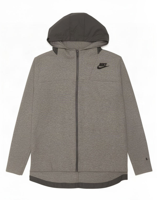 Γυναικείο πουλόβερ Nike με φερμουάρ UK 18 XL Γκρι βαμβακερό χρώμα