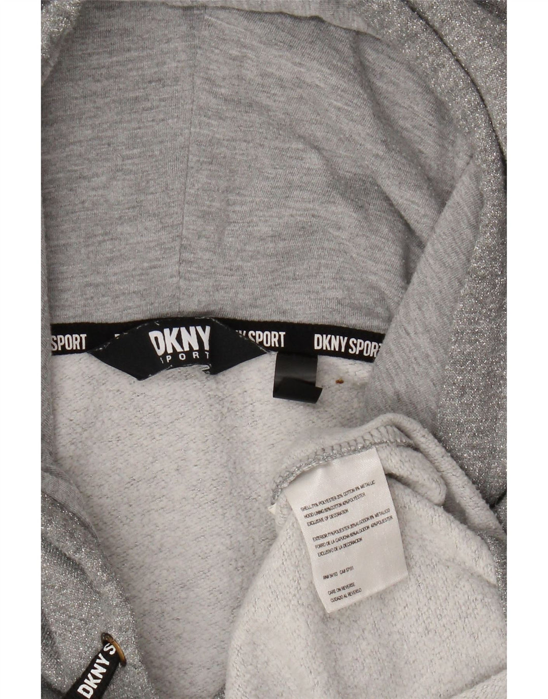 Γυναικείο γραφικό υπερμεγέθη κουκούλα DKNY UK 14 Medium Grey Polyester