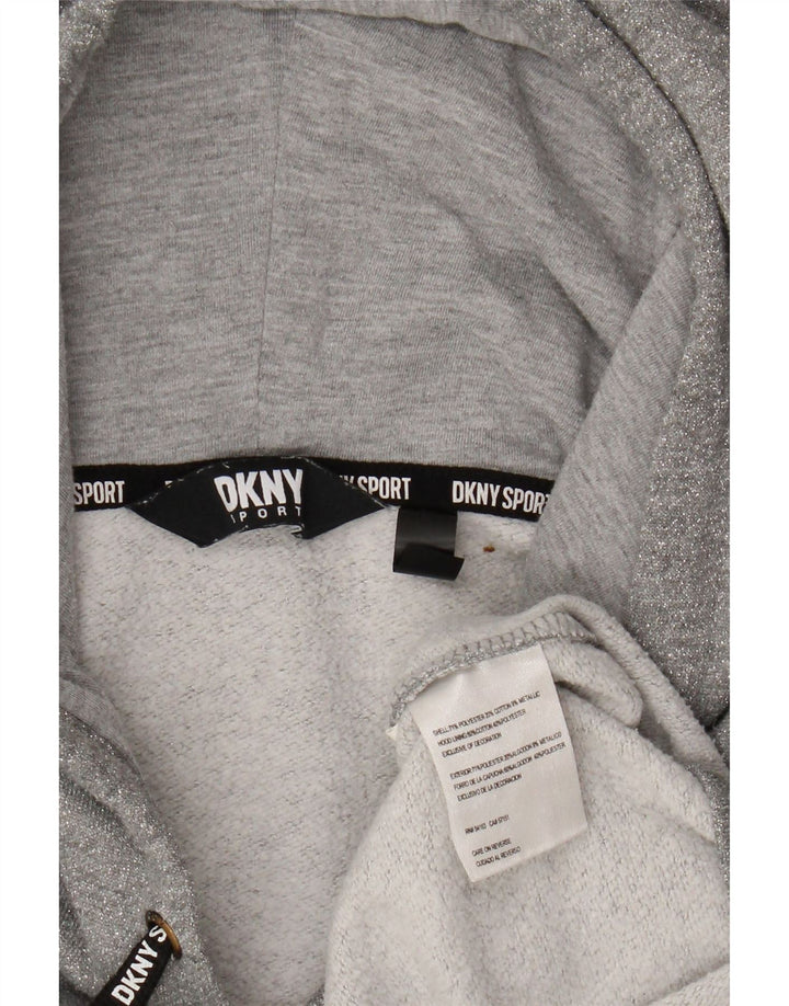 Γυναικείο γραφικό υπερμεγέθη κουκούλα DKNY UK 14 Medium Grey Polyester