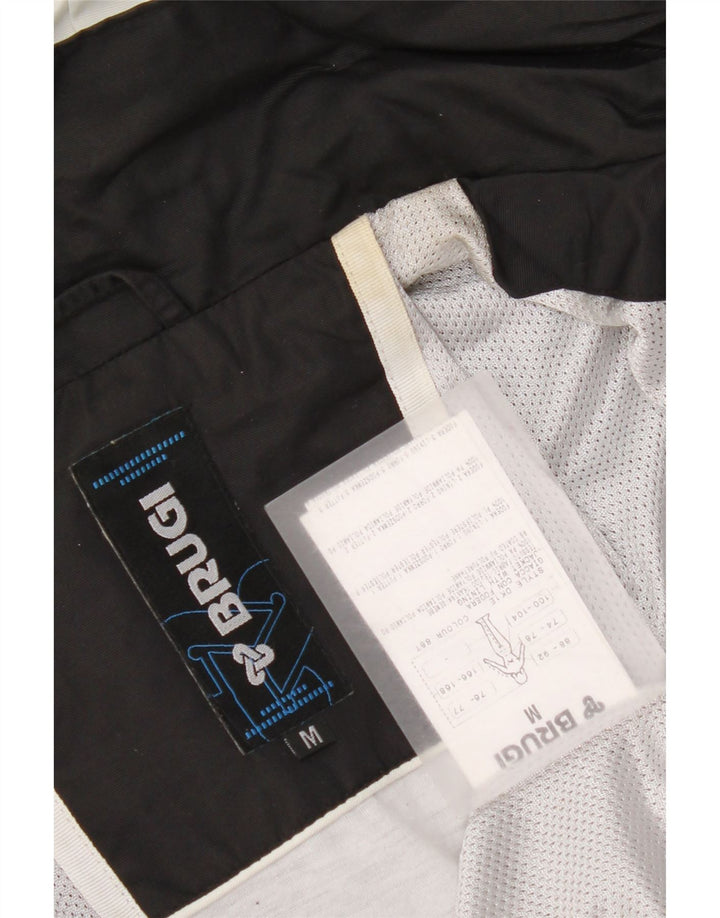 Brugi Γυναικείο μπουφάν βροχής με κουκούλα UK 14 Medium Black Colourblock Polyester