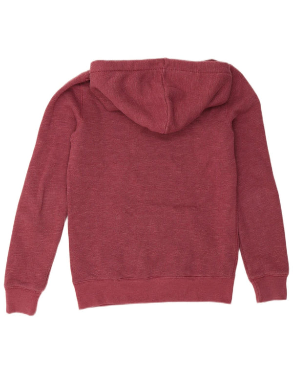 Jack Wills Γυναικεία γραφικά υπερμεγέθη Hoodie Jumper UK 6 XS Μπορντό Flecked