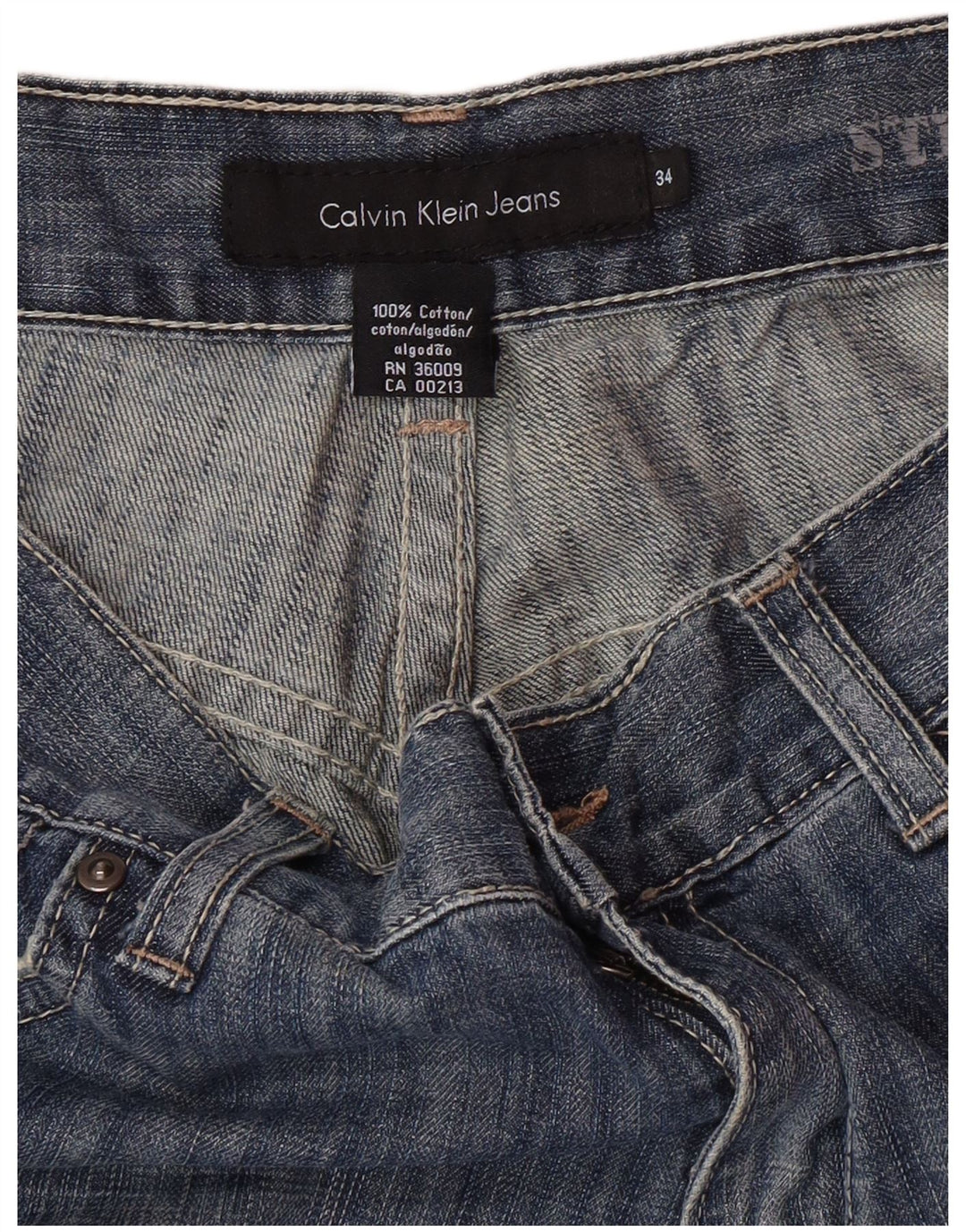 Ανδρικό τζιν ίσιο CALVIN KLEIN W34 L30 Μπλε βαμβακερό
