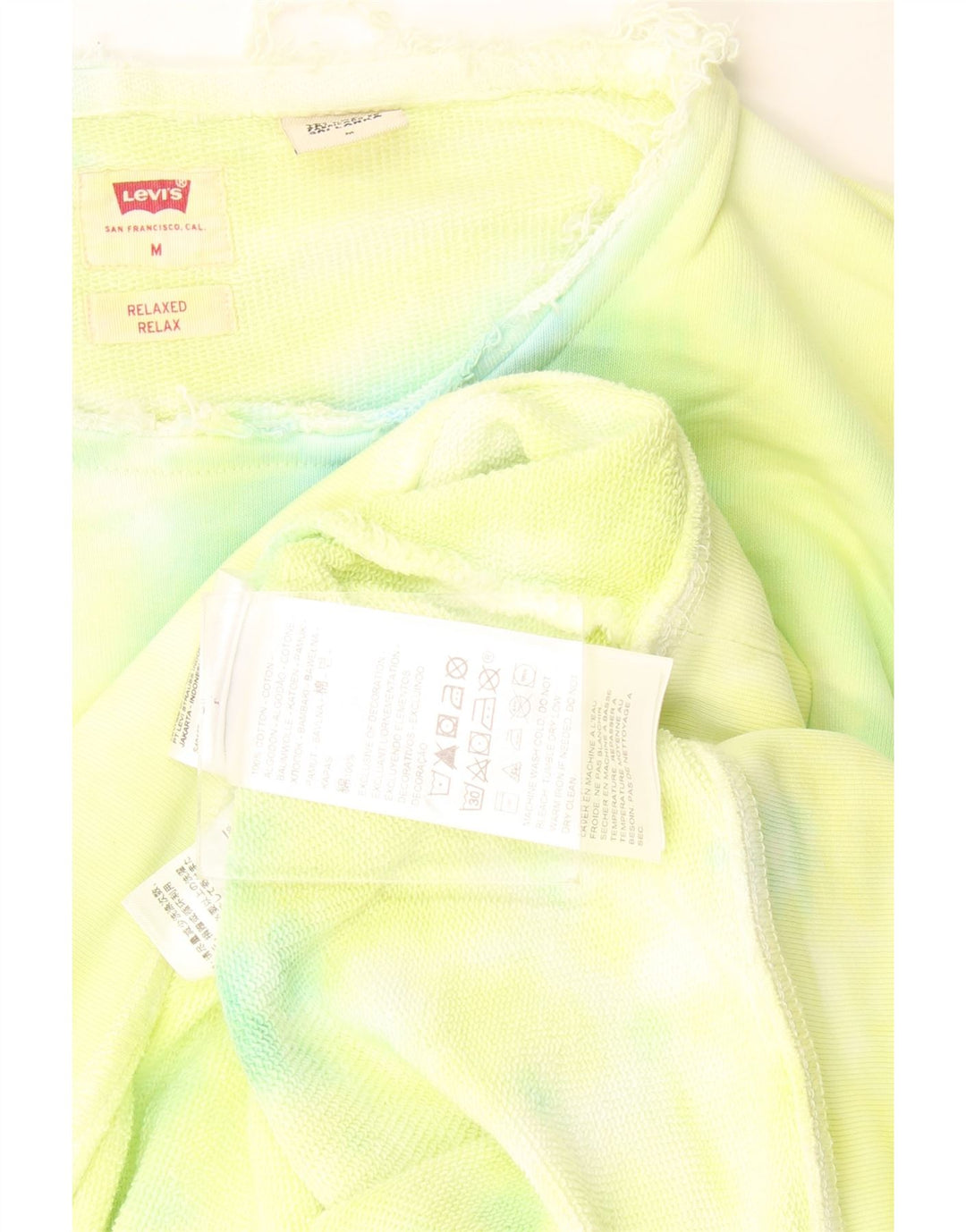Levi's Ανδρική Χαλαρή Γραφική Φούτερ Jumper Μεσαία Πράσινη Βαφή Βαμβακερή Γραβάτα