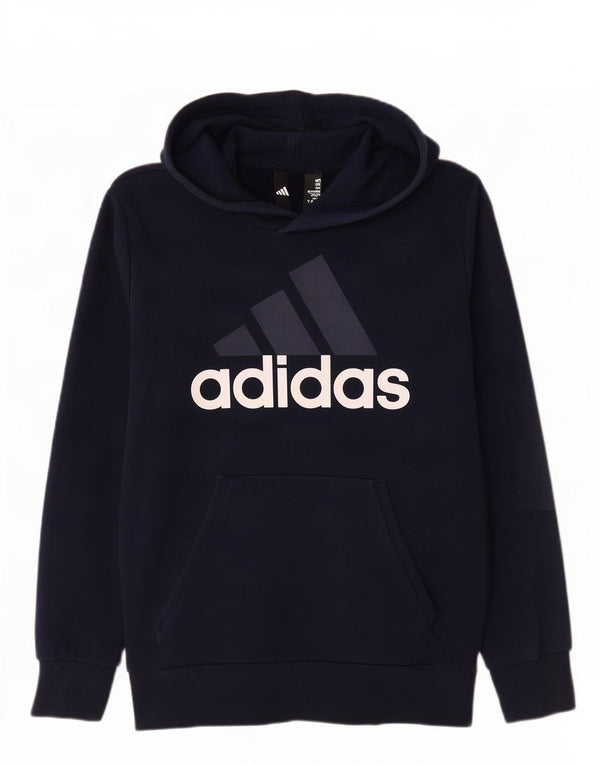 Ανδρικό γραφικό κουκούλα Adidas, μεσαίο μπλε βαμβακερό