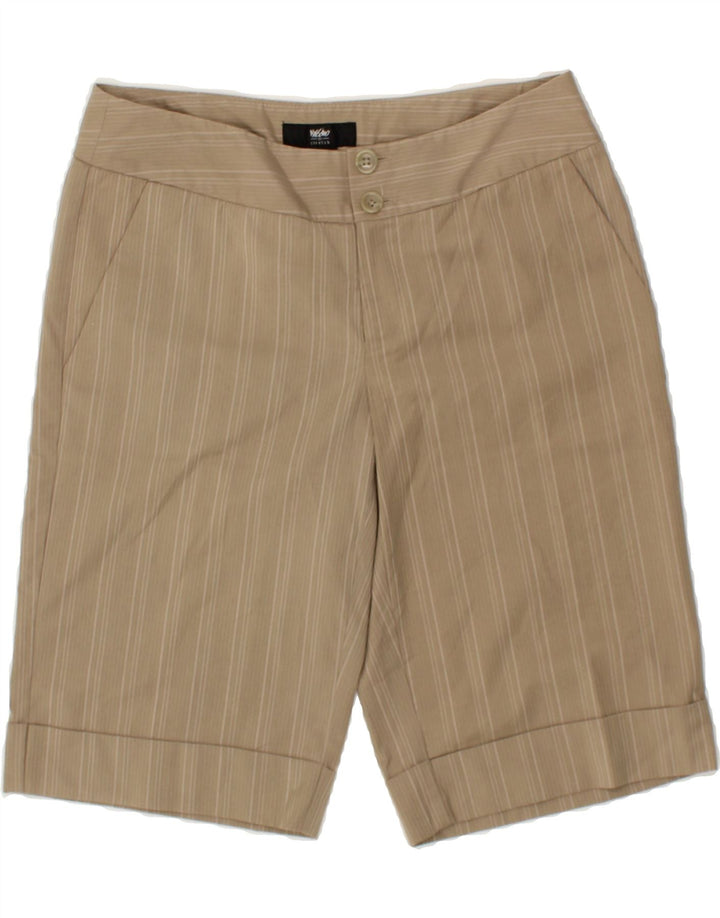 MOSSIMO Womens Stretch Chino Shorts US 6 Medium W30 Beige Striped Vintage Mossimo and Second-Hand Mossimo from Messina Hembry 