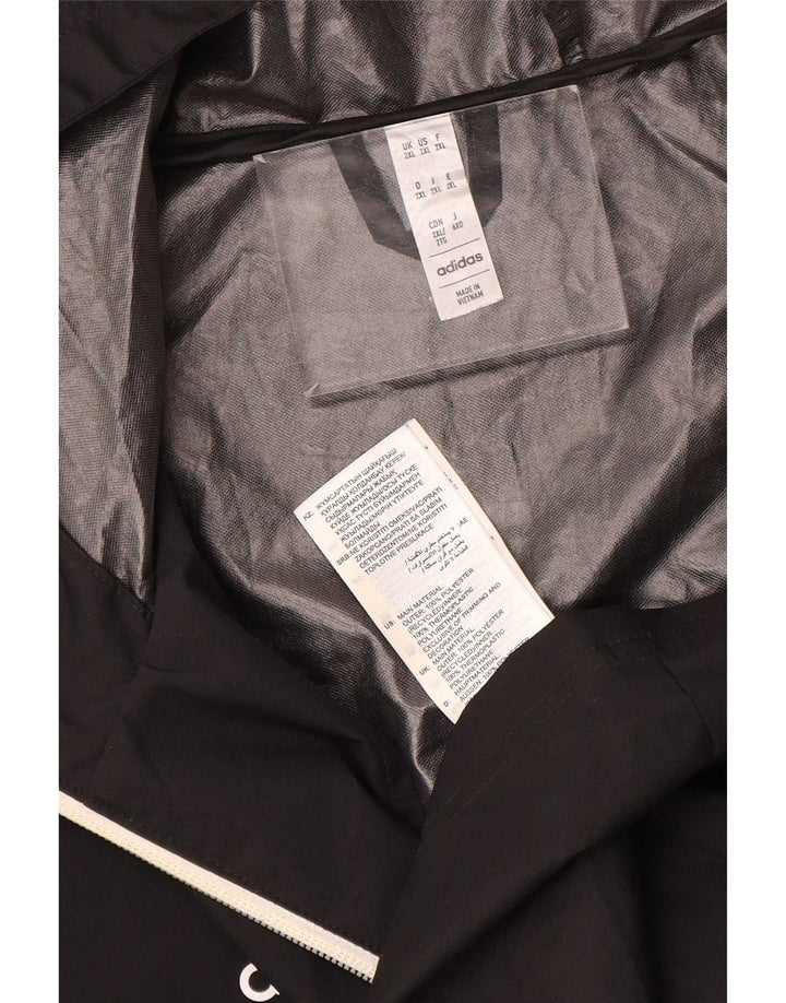 Ανδρικό μπουφάν βροχής με κουκούλα Adidas UK 44 2XL Μαύρο Πολυεστέρας