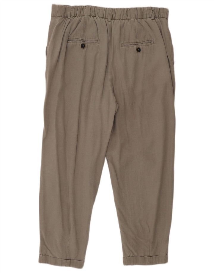 Γυναικείο Cropped Παντελόνι ZARA Medium W28 L23 Beige