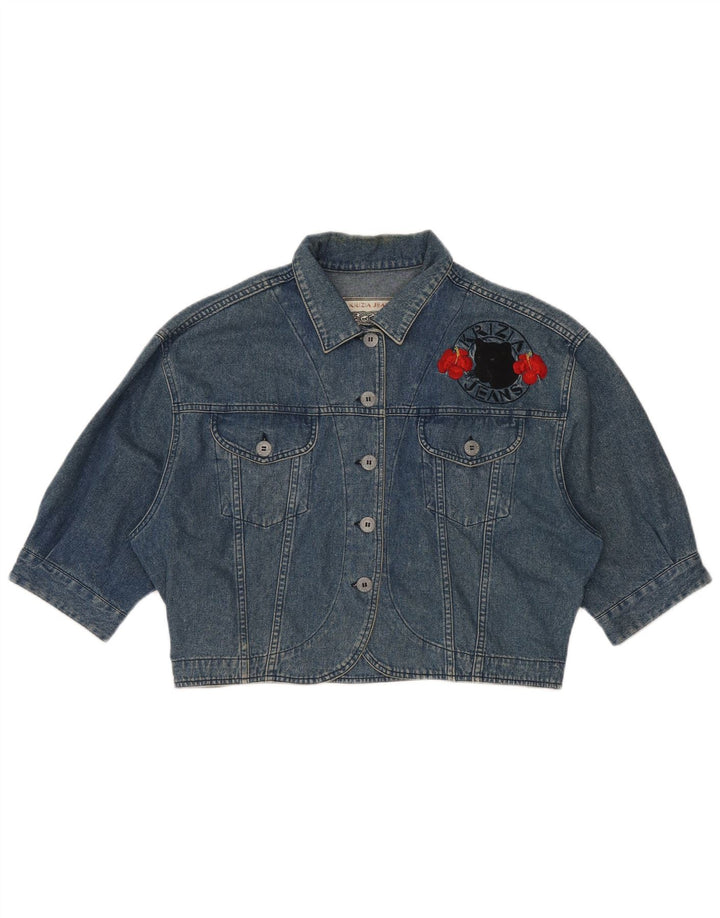 KRIZIA JEANS Γυναικείο Oversized Crop Τζιν μπουφάν IT 44 Medium Blue Floral