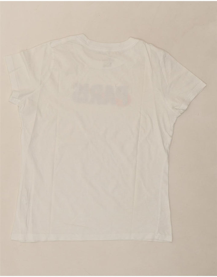 NIKE Womens Paris Graphic T-Shirt Top UK 10 Small White Vintage Nike and Second-Hand Nike from Messina Hembry 