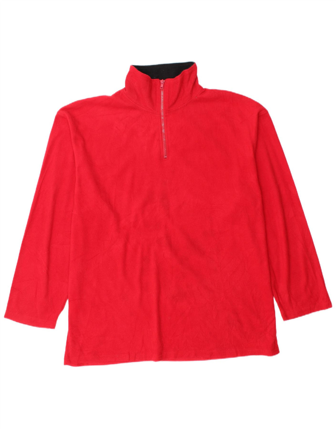 CHAPS Mens Zip Neck Fleece Jumper Large Red Polyester
