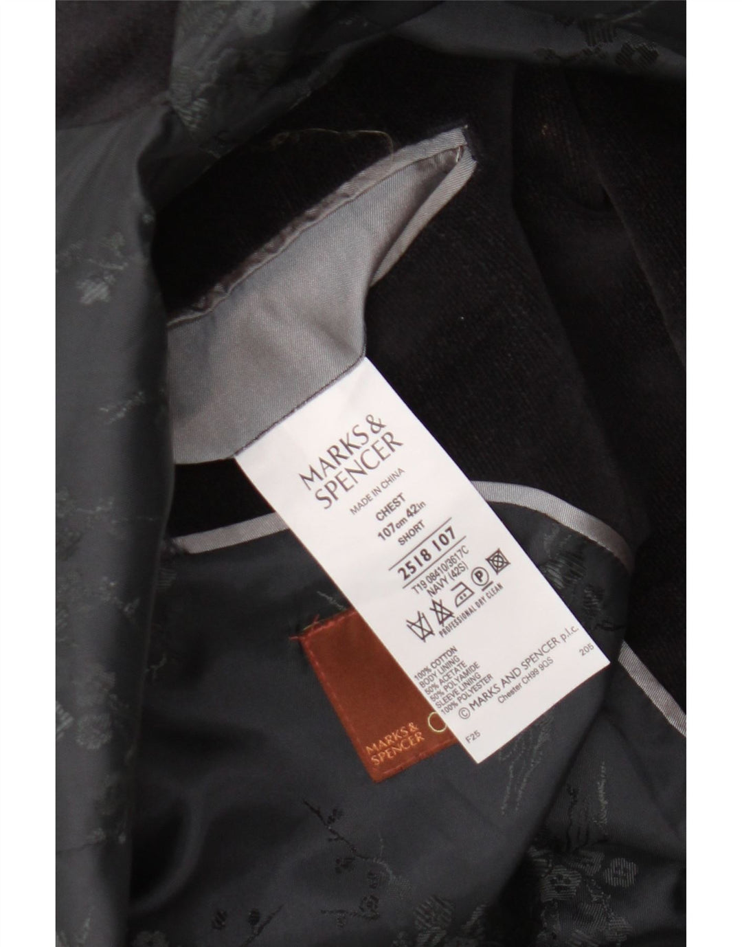 Marks & Spencer Ανδρικό μπουφάν με 2 κουμπιά κοτλέ μπλέιζερ UK 42 XL Navy Blue