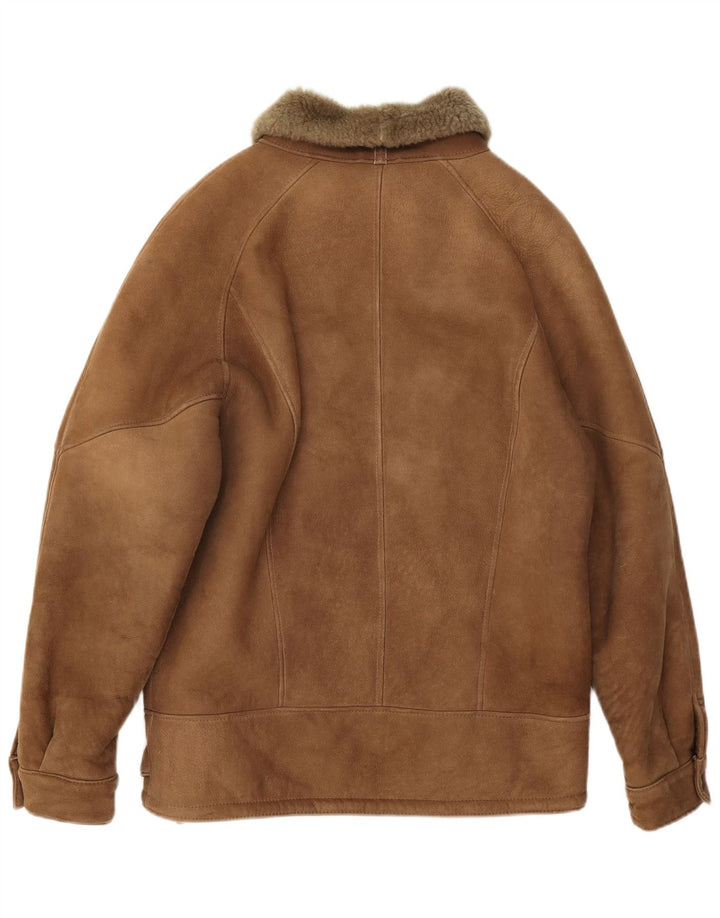 Vintage Ανδρικό Shearling Jacket IT 50 Large Brown Shearling
