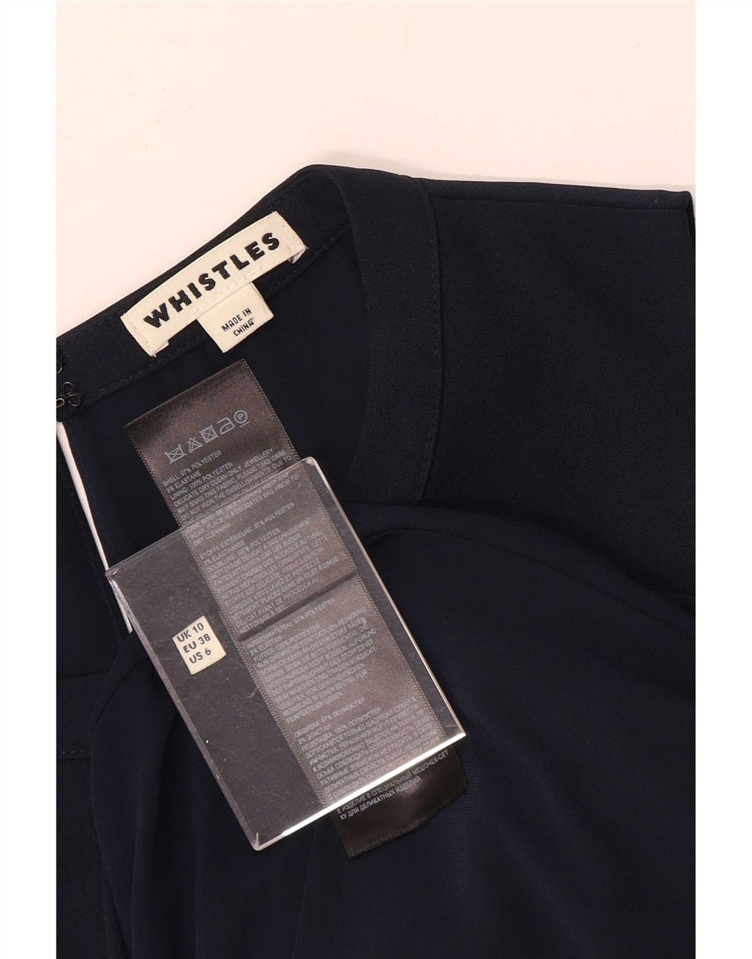 Γυναικείο φόρεμα Whistles Off Shoulder UK 10 Small Navy Blue Polyester