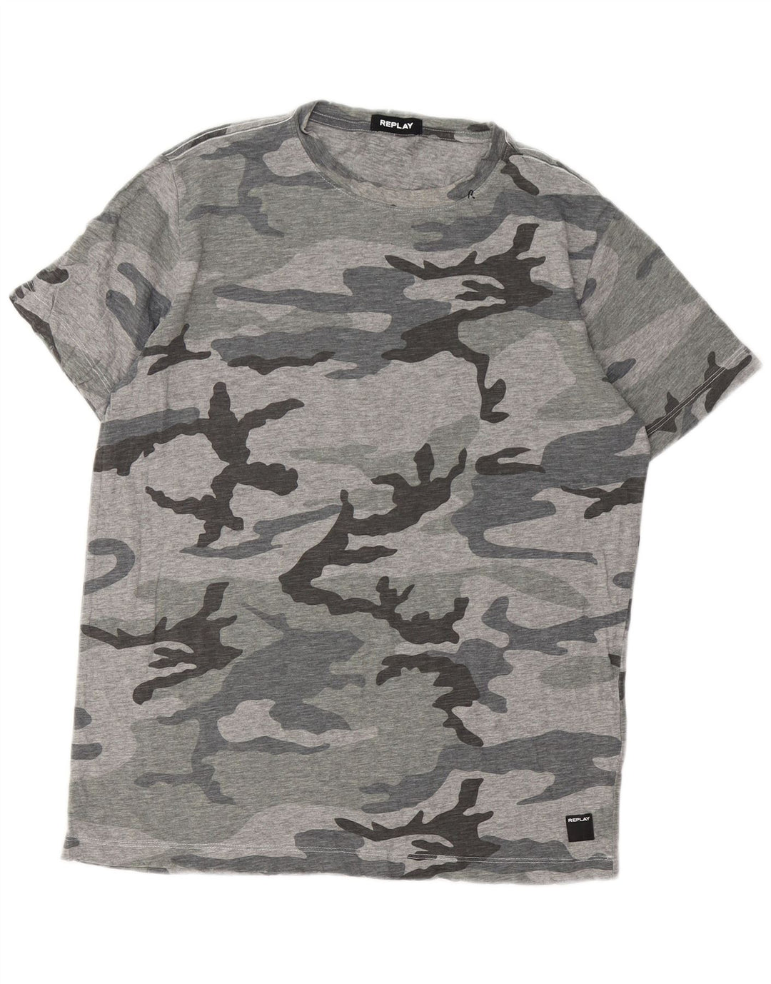 Ανδρικό T-Shirt Replay Top Large Grey Camouflage