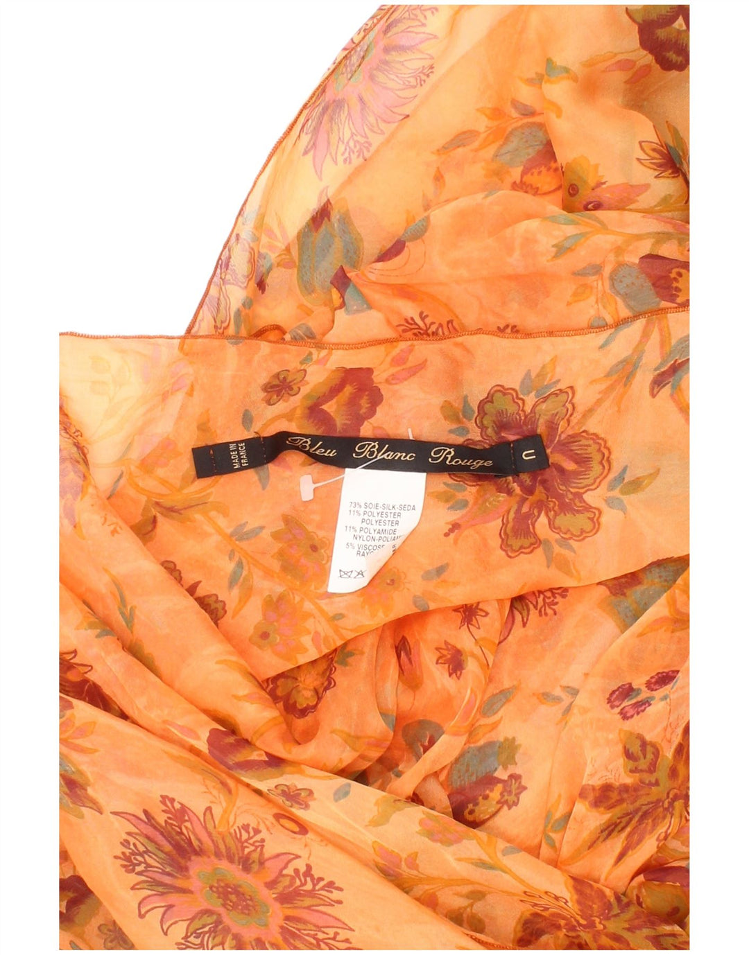 Γυναικείο ορθογώνιο φουλάρι Bleu Blanc Rouge One Size Orange Floral Bohemian