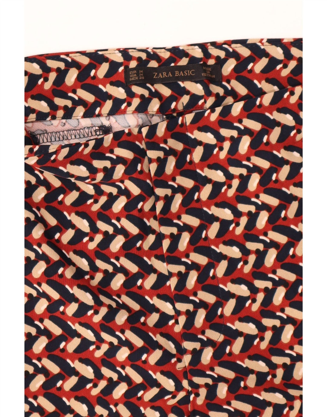Zara Γυναικείο Slim παντελόνι Chino Medium W30 L28 Πολύχρωμο Γεωμετρικό
