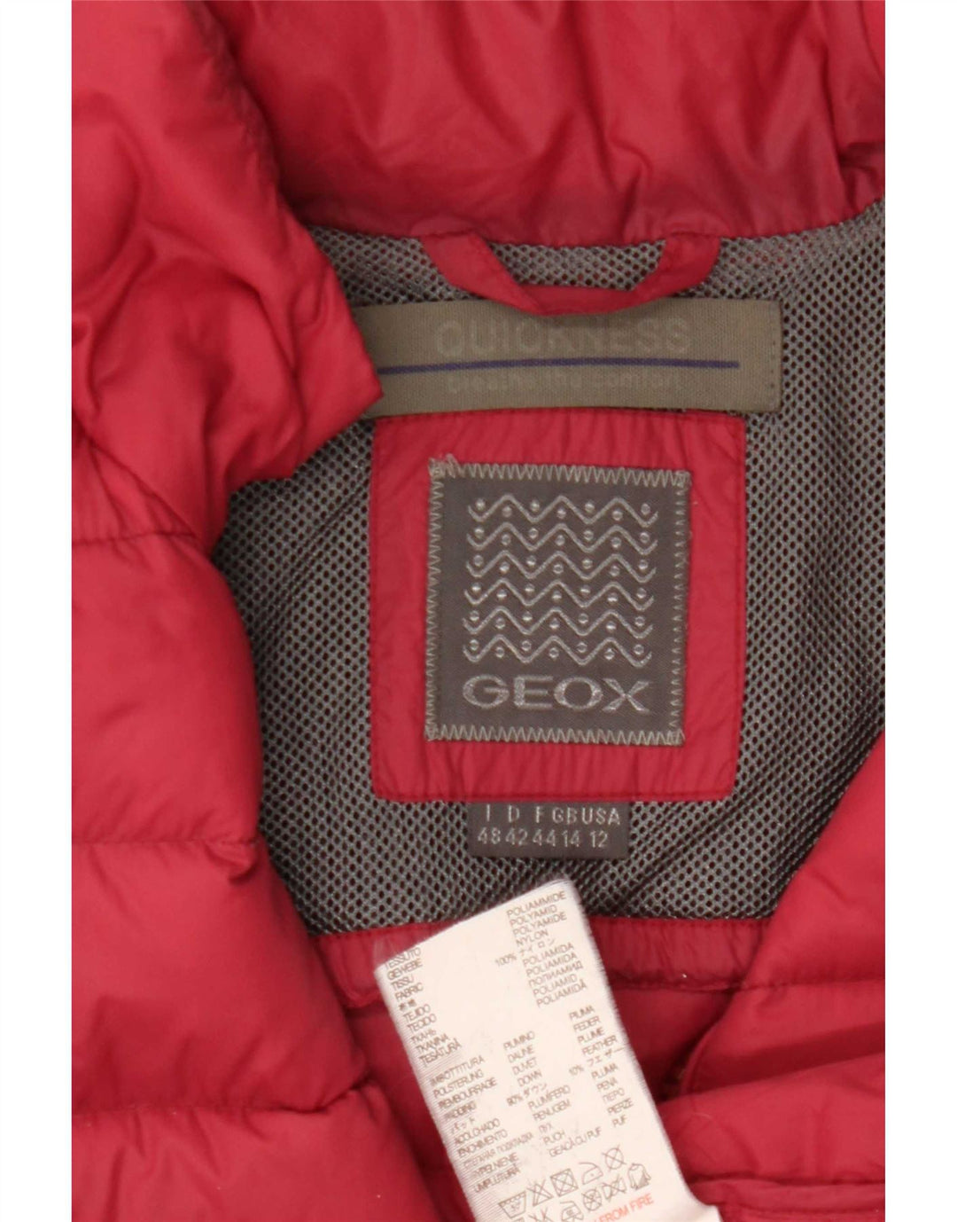 Γυναικείο μπουφάν Geox UK 14 Large Red Polyamide