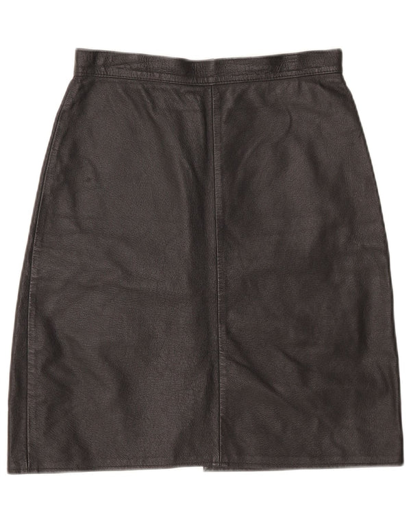 Vintage γυναικεία δερμάτινη φούστα Small W26 Black